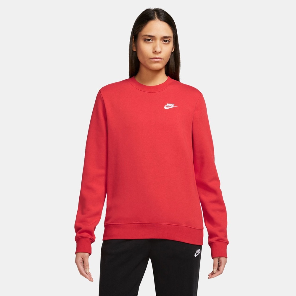 Nike Bright Red Sweatshirt with White Logo